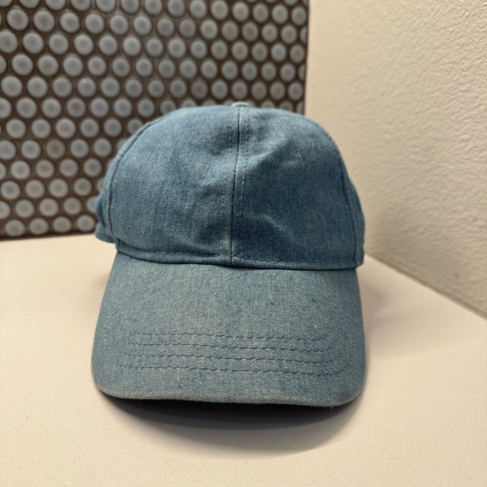 Topman Hat Cap Blue Denim Strap Back OSFM Chambray‎ Minimal Quiet Comfort Adult
